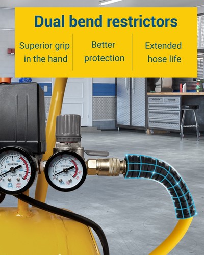 DEWENWILS 3/8 Inch x 50FT Air Hose 300 PSI Flexible and Kink Resistant Hybrid - Picture 8 of 11