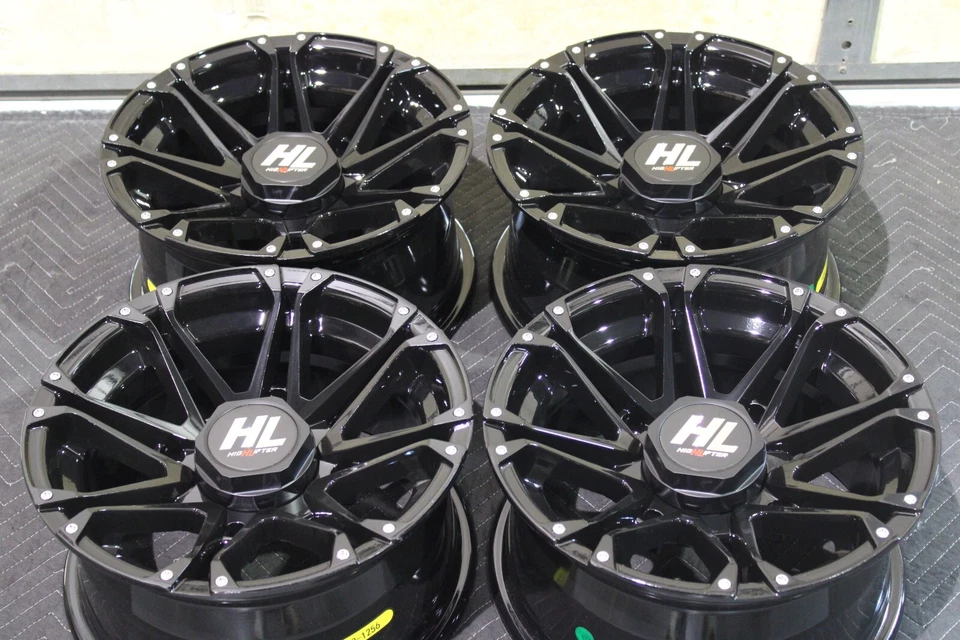 KAWASAKI MULE 3010 14" HL3 NEGRO ALUMINIO ATV RUEDAS COMPLETO (JUEGO 4) KAW11K Foto 2 de 3