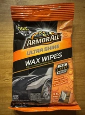 Armor All Ultra Shine Wax Wipes XL 1 Box 12 Total Wipes 