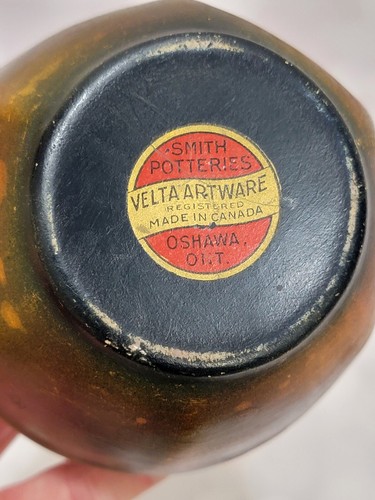 Brown Pottery Bowl Vintage Smith Potteries Velta Artware Oshawa Made in Canada - Picture 7 of 10
