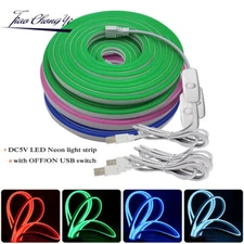 5V LED Neon light strip USB OFF/ON switch control 2835 120leds/m Flexible  Tape