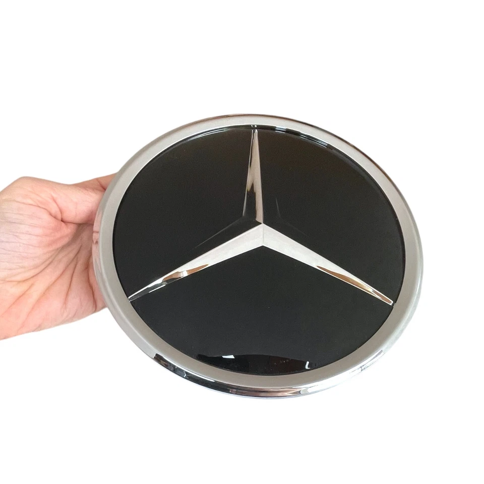Emblema de vidro espelhado emblema estrela grade frontal cromada para Mercedes - Imagem 3 de 4