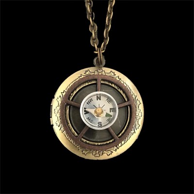Working Compass Locket Necklace Navigation, Journey, Adventurer, Protection