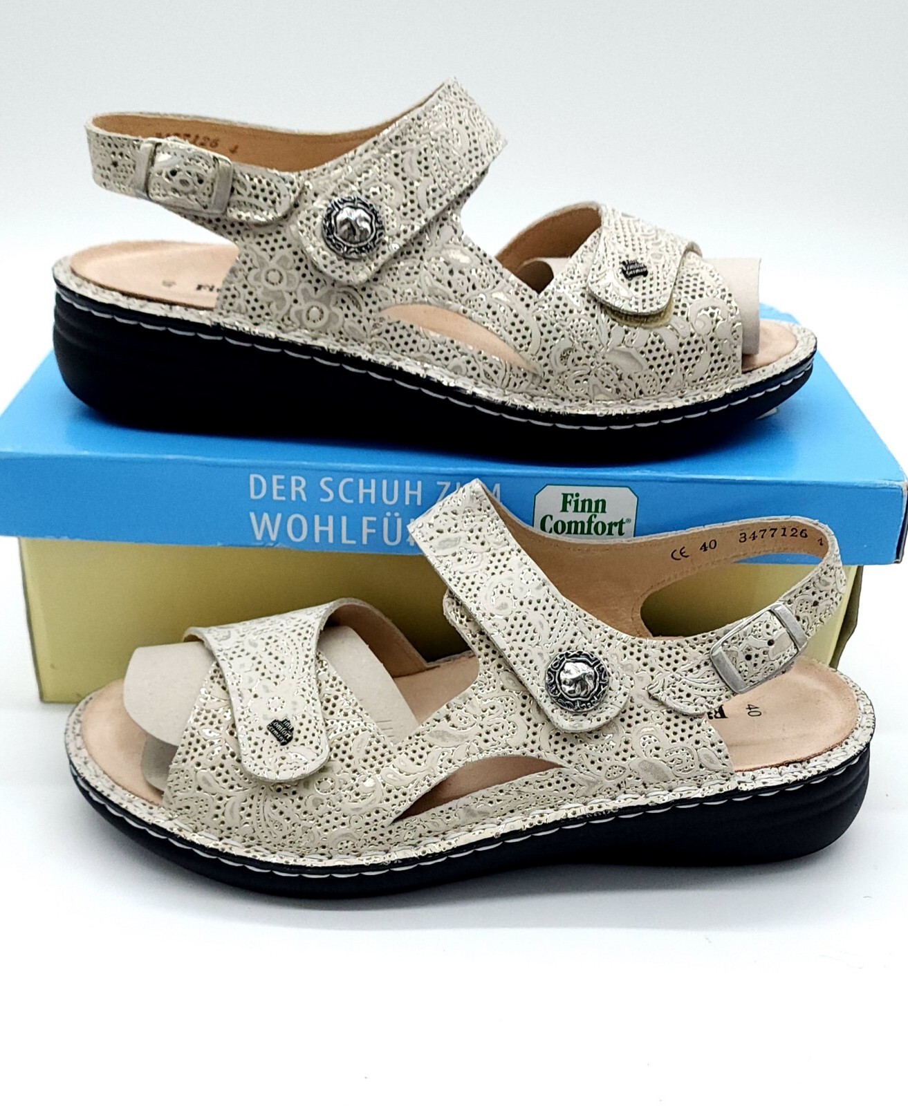 Finn Comfort Mellow Barbuda Soft Footbed Casual Open Toe Sandal Women's Size 9