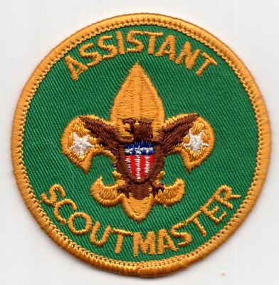 Patch Assistant Scoutmaster Gold Trained c1990 Position BSA Eagle 3''