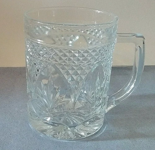 Cristal d'Arques Antique Clear crystal mug  3 7/8" tall