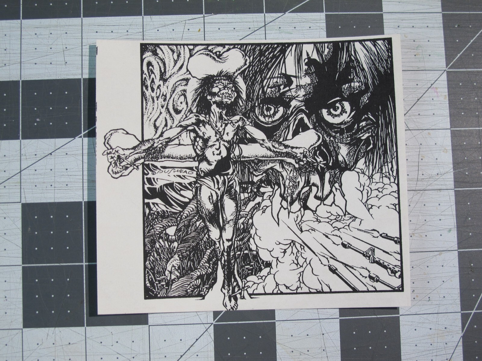 vtg 1980s Pushead Skateboard sticker Septic Death Crossed Out misprint