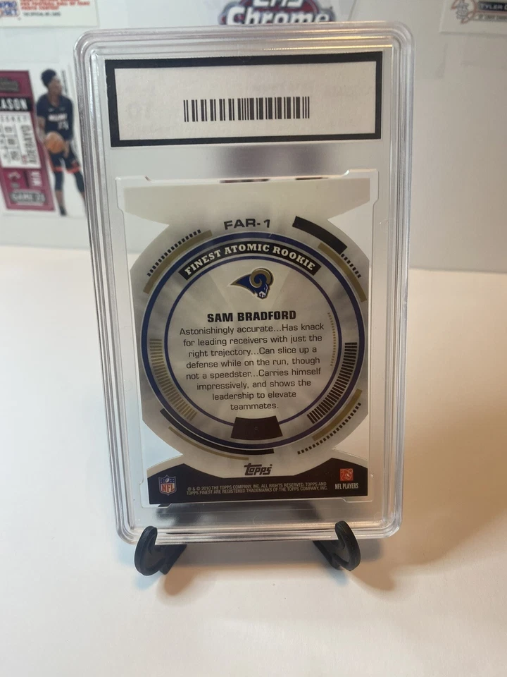 🔥 2010 Finest Atomic Refractor 💎RC Rookie #FAR1 Sam Bradford Rams Vikings ⭐️🏈 - Image 2 of 2
