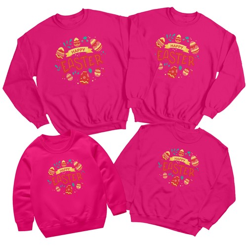 Family Eggs Happy Easter Sweatshirt Jumper Festival Holiday Party Matching 1#ED - Picture 15 of 27