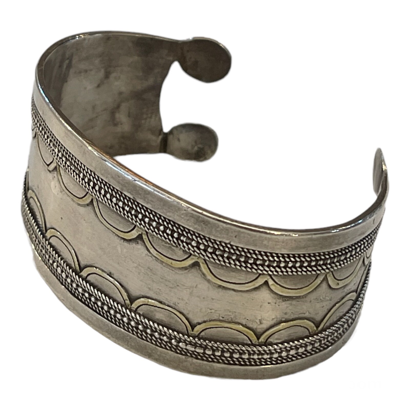 Silver Cuff Bangle Statement Bracelet Ethnic Trib… - image 6