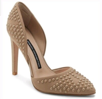 French Connection Maggie Point Toe Slip-On Pumps Studded Size 10 (Retail $139)