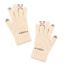 Women Winter Touchscreen Warm Cute Bear Knit Soft Thick Fleece Texting Gloves