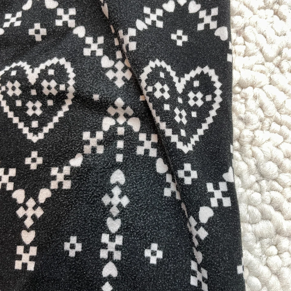 Leggings Mudd Niñas Talla 10 Negro Blanco Patrón Tribal Suave Salón Informal 2x24 Foto 2 de 4