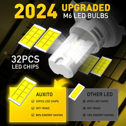 AUXITO H4 9003 LED Headlight Bulbs Hi-Low Beam Kit 100W 6500K Bright 2-10 Pair - Picture 4 of 22