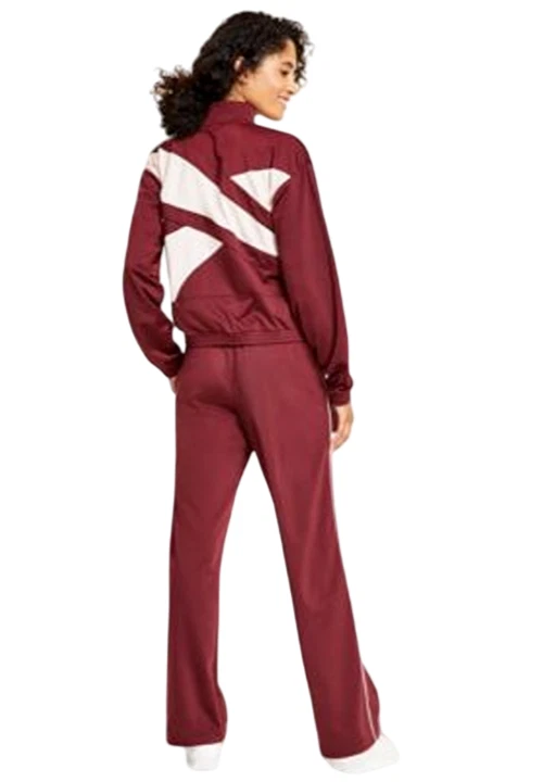 Chaqueta deportiva Reebok para mujer Borgoña Identidad espalda vector tricot talla grande 2X Foto 2 de 4