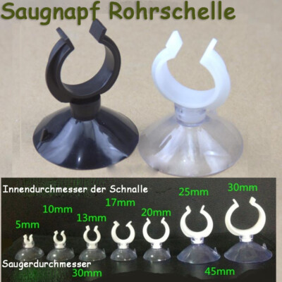 Saugnapf Rohrklemme Kunststoff U-förmiger Schlauch Halter Aquarium Fish Tank