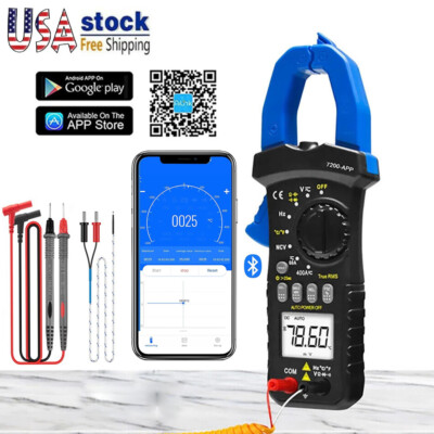 Digital Clamp Meter Bluetooth Clamp Multimeter Ac Dc Amp Meter Voltage Tester
