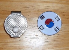 Korea Flag golf ball marker 1" with Hat Clip