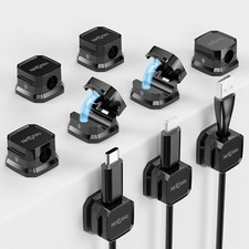 9 Pack Magnetic Cable Clips Wire Organizer Desk Cord Management Adhesive Black