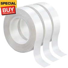 3 Rolls Thin Double Sided Tape for Crafts, Arts, Scrapbooking,Photography, Paper