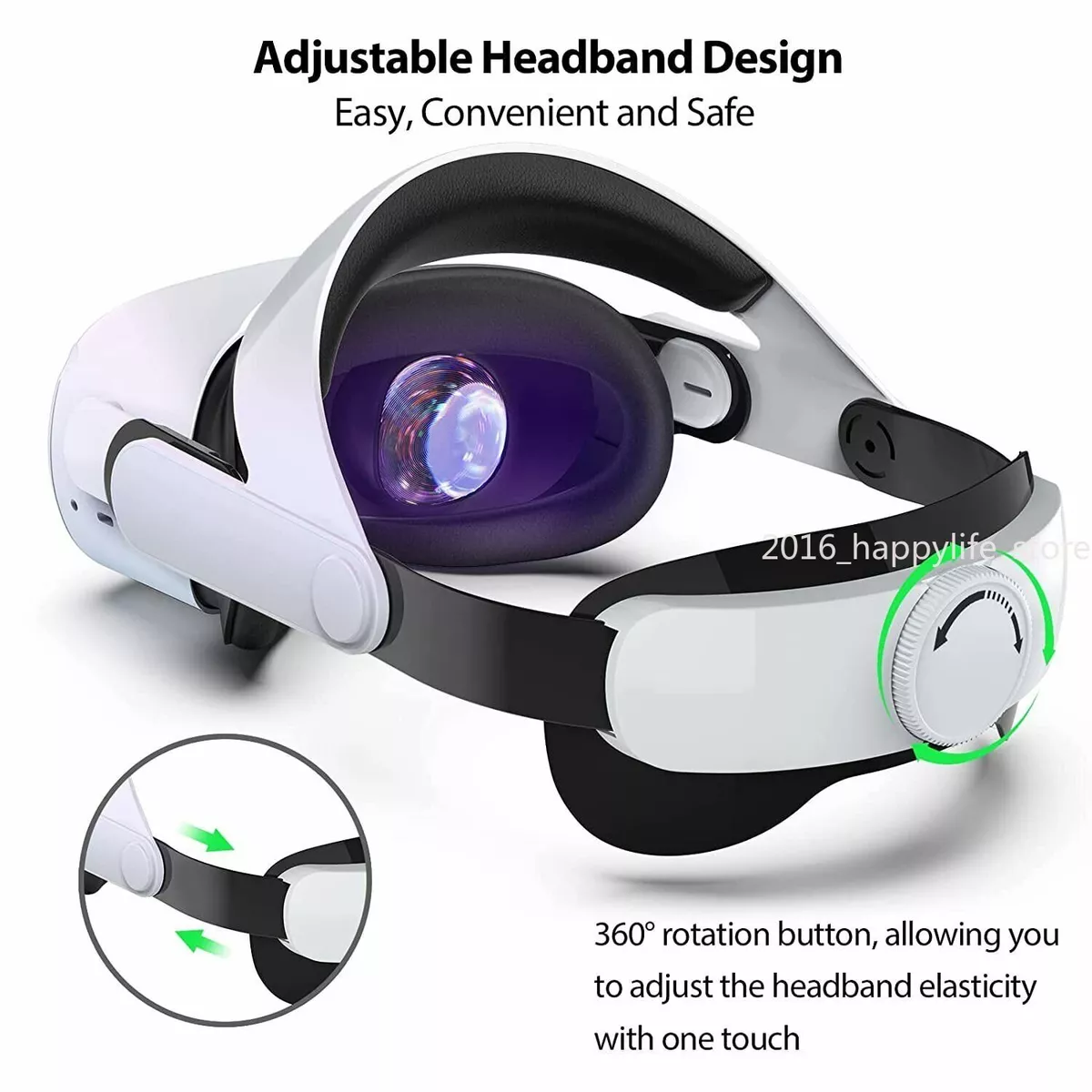 Head Strap 360° Headset Band Accessories For Oculus Quest 2 Elite | eBay