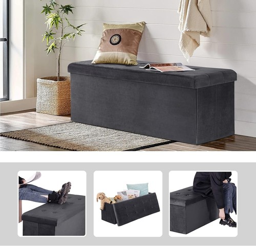 Sitzhocker mit Stauraum 110cm Aufbewahrungsbox Sitztruhe 118L Klappbar Zimmer - Bild 5 von 9