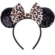 Mouse Ears Headbands Women Mice Ears Headhand Bows Shiny Glitter Birthday Par...