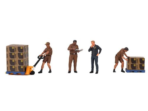 1/64 Mini GT Metal Diorama Figures: Set of (7) pcs UPS Driver & Workers MGTAC30 - Picture 2 of 3