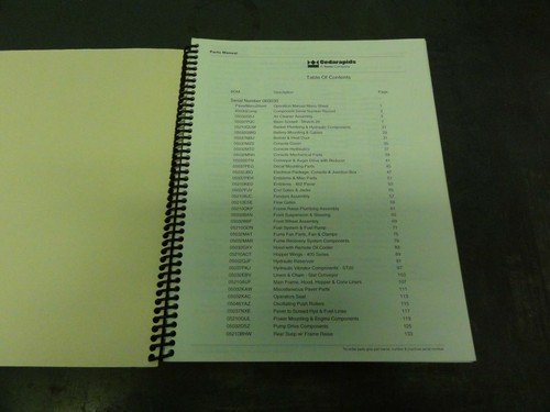 Terex Cedarapids Model 452 Tier II Hot Mix Asphalt Paver Parts Manual - Picture 3 of 6
