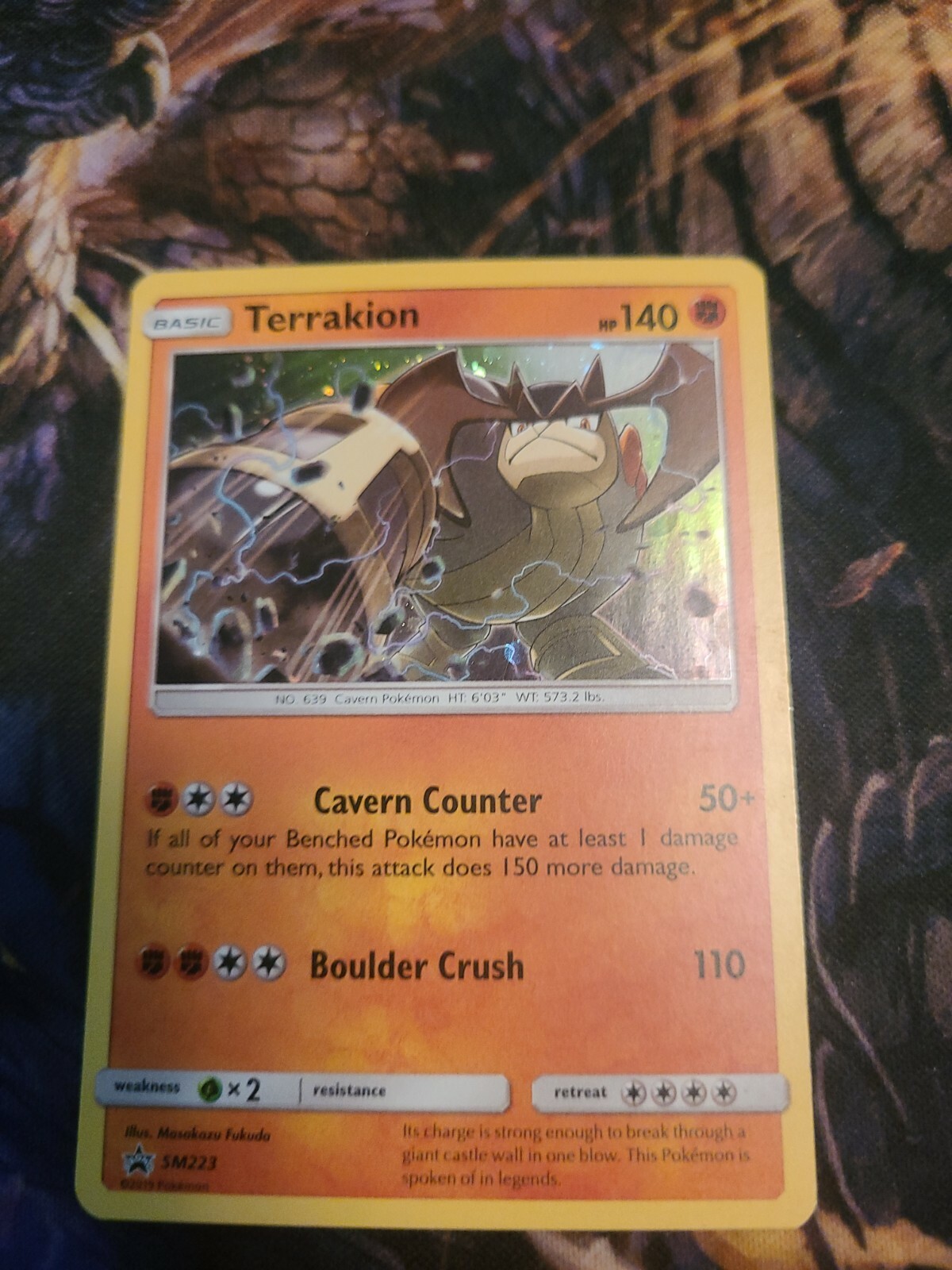 Terrakion SM223 SM Black Star Promo HOLO Pokemon Card COSMIC ECLIPSE | eBay