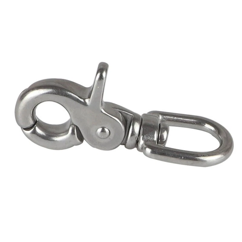 Stainless Steel Lobster Clasps Swivel Eye Snap Hook Keychains Bag Trigger Clips - Image 3 of 4