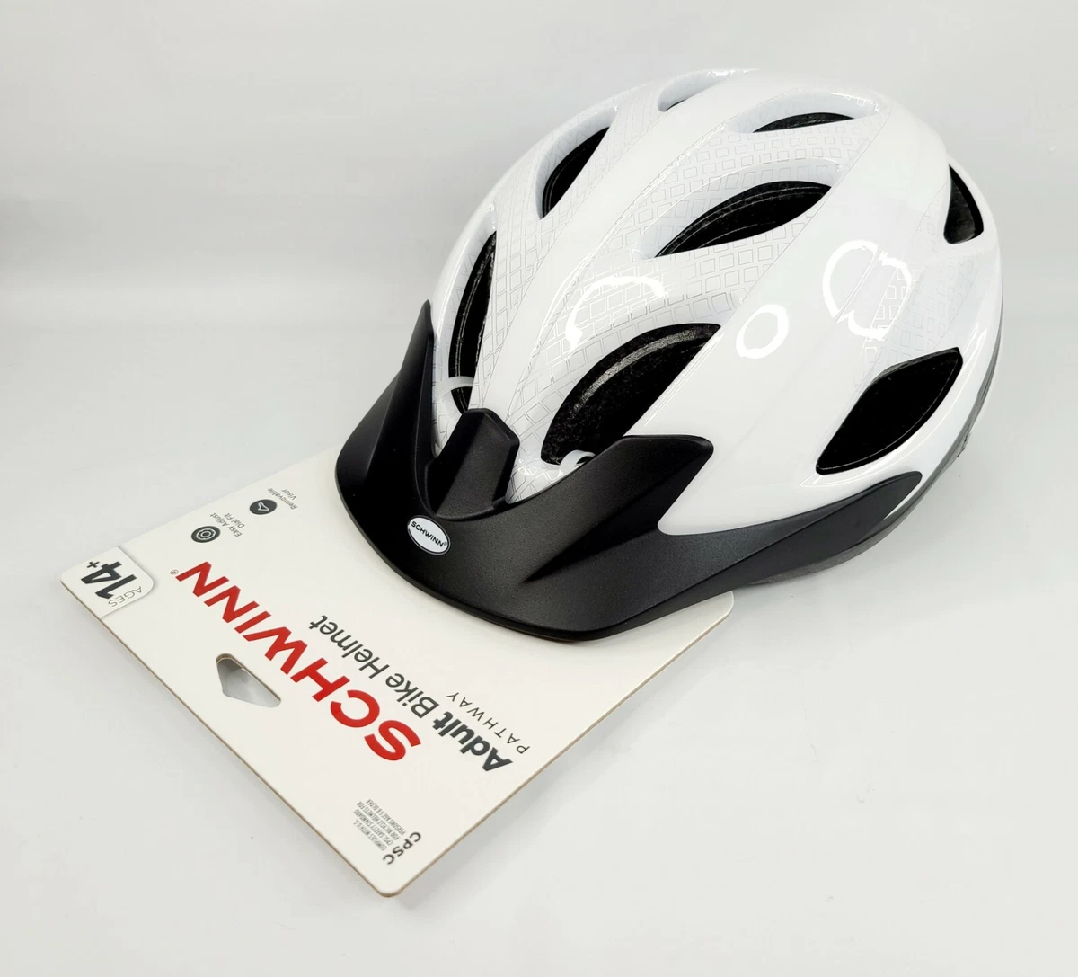 Schwinn Adult Bike Helmet Pathway Age 14+ White Adjustable Fit