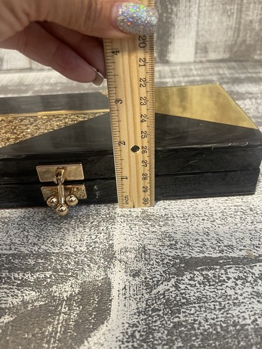 GLITZY EDIE PARKER BOBBI BROWN LUCITE ACRYLIC GLITTER CLUTCH - Picture 3 of 9