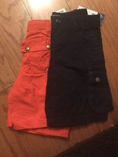 Polo Ralph Lauren boys Cargo Shorts Orange Navy 4T new