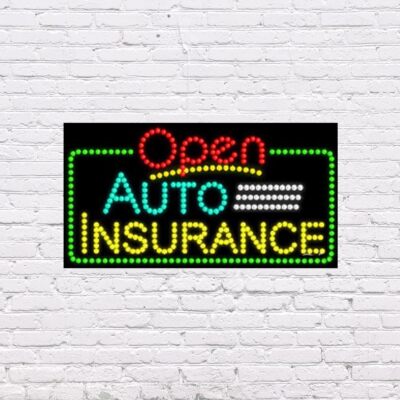 Led Insurance Sign LED Open Auto Insurance | Light-up Sign | 31