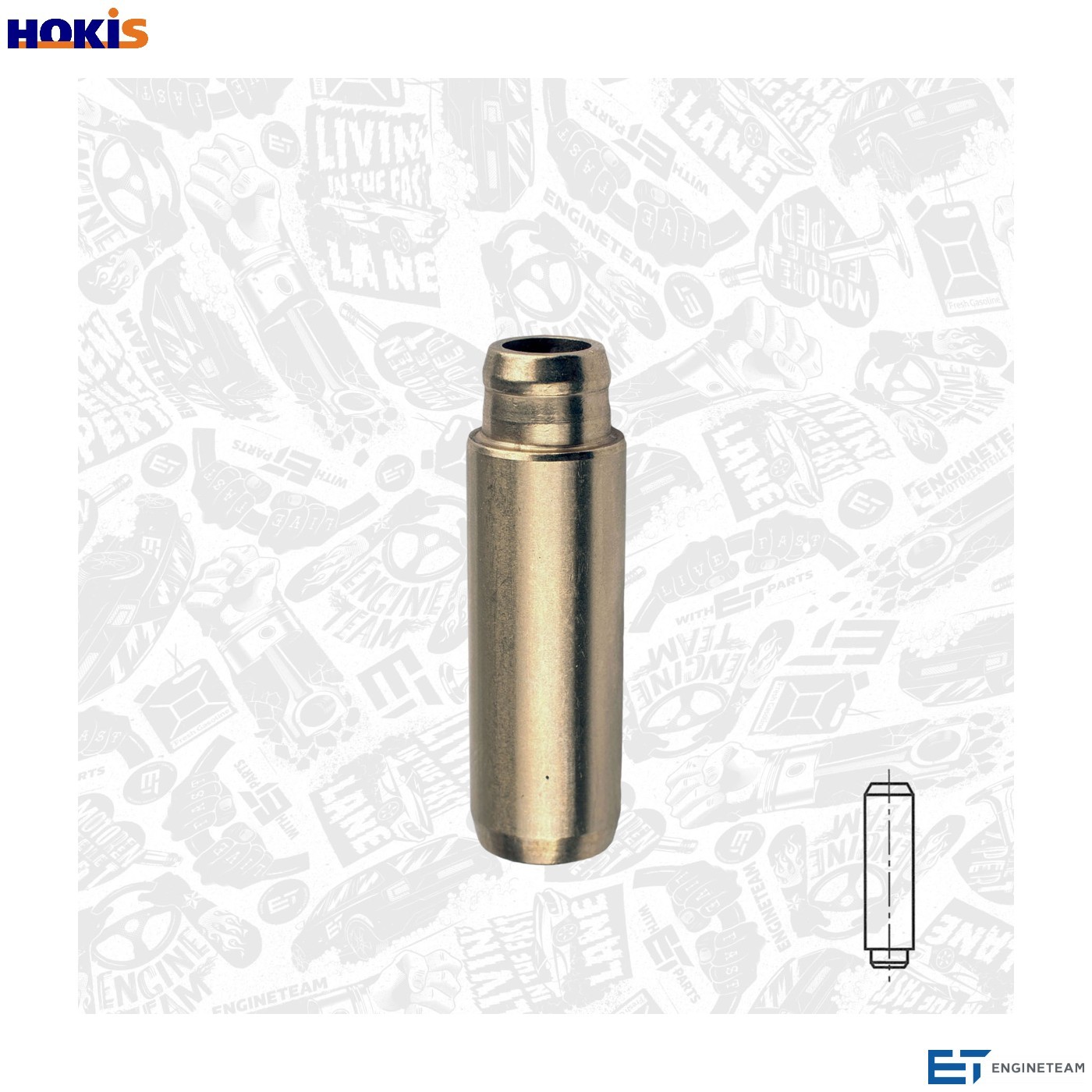 Valve guide for exhaust valves VG0002 ET ENGINETEAM for SEAT AUDI VW SKODA - Image 4