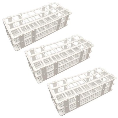 Pocomoco 3 Packs Plastic Test Tube Rack, 24 Holes Lab Test Tube Rack Holder for