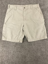 Carhartt Carpenter Shorts Men Size 40X10 Kahki Tan Relaxed Fit Canvas Cargo B147