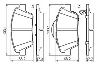 1X Bosch 0 986 494 755 Bremsbelagsatz Scheibenbremse FüR KIA Hyundai