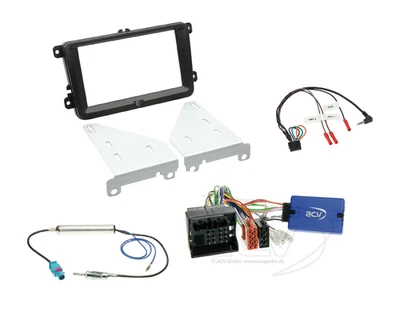 Set 2-DIN Blende + Multilead Lenkradinterface VW Polo IV (9N) 03/2005-03/2009 - Bild 1 von 4