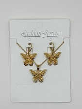 Matching Cute Butterfly Necklace Earring Set
