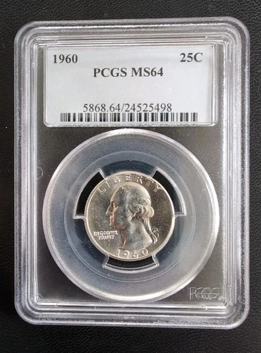 1960  25c Silver Washington Quarter PCGS MS 64 #7117