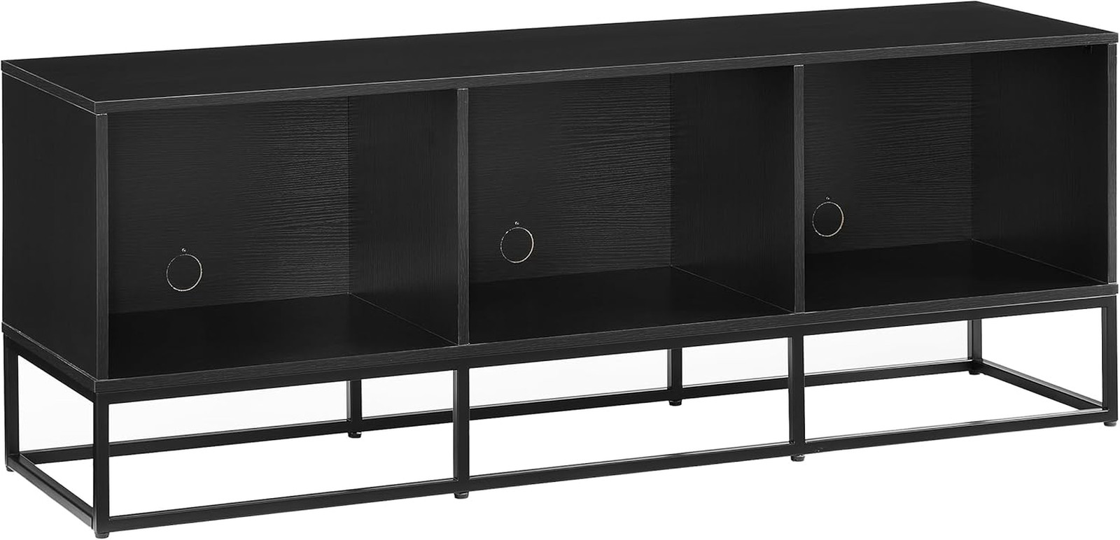 Enzo Black Vinyl Record Storage TV Stand & Media Console for Entertainment