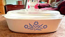 Vintage Corning Ware Blue Cornflower 8x8x1.75 Casserole Dish A-8-B w/Lid A-8-C