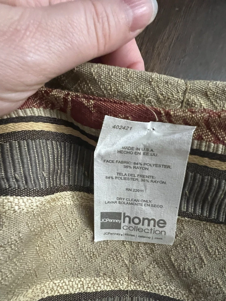 JCPenney Home Collection 2 cenefas festoneadas con flecos y 4 paneles multicolor Foto 3 de 4