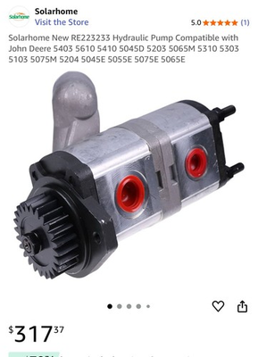 #ad Hydraulic Pump RE223233 For John Deere 5045D 5055 5075E 5013 5203 5403 5610 $144.32