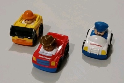 Fisher Price Little People Wheelies Vehicles Lot (3) EXC COND No Duplicates 1H