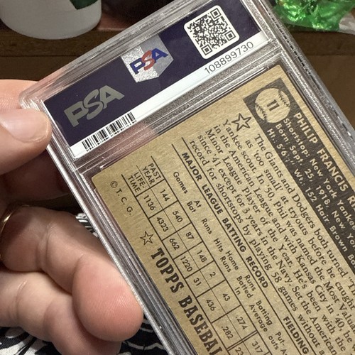 1952 Topps Phil Rizzuto #11 Black Back PSA 4 New York Yankees MVP HOF Scooter - Bild 13 von 24
