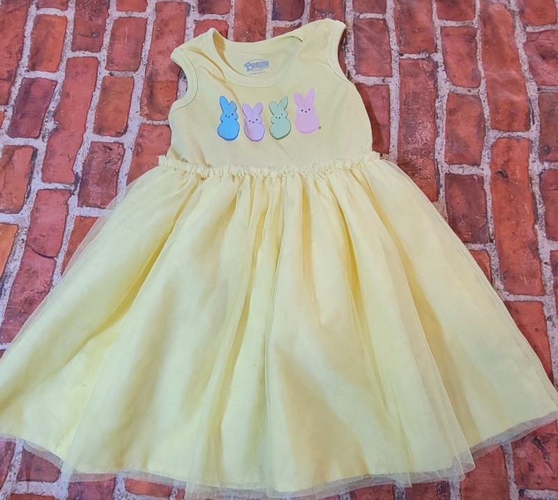 Peeps Girls Yellow Tutu Dress Sz 5t Play For Some Holes/ Snags In Tulle