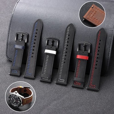 Retro Personalized Trend Quick-Release Leather Strap Stitching Style Strap 20mm